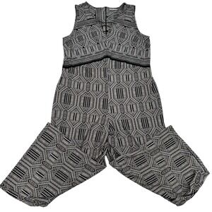 Cato Jumper Black/White Sleeveless Extra Wide Leg Zip Comfy Summer Sz 20 Women